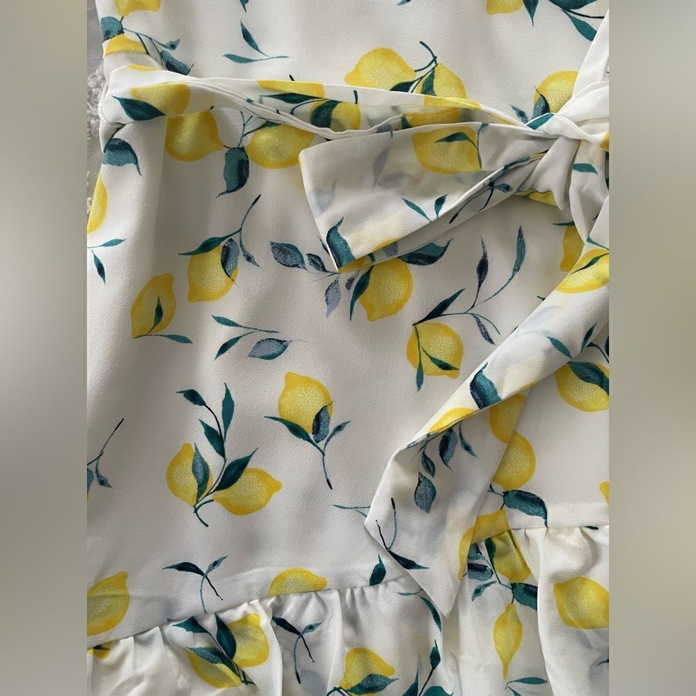 Banana Republic Frill Fit-and-Flare Lemon Print Dress - Picture 2 of 6